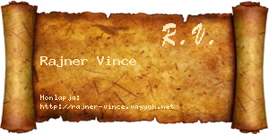 Rajner Vince névjegykártya