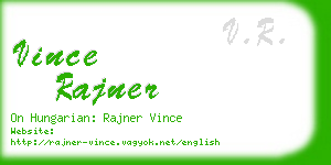 vince rajner business card